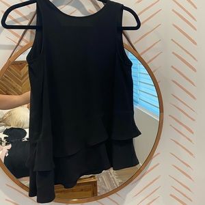 Ruffle bottom black top NWT